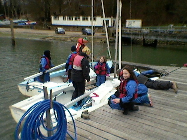 Primary pupils with Dinghy Instructors course